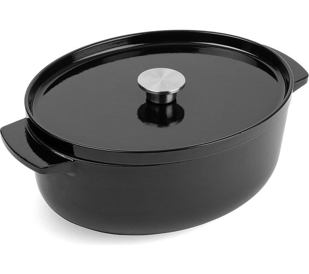 Cast Iron 30 cm Oval Casserole Dish - Onyx Black