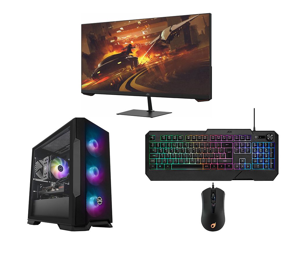 Icon 260 Gaming PC, A27GMF22 Full HD 27" LCD Monitor & ADXCOM223 Keyboard and Mouse Bundle - AMD Ryzen 5, RX 7600, 1 TB SSD