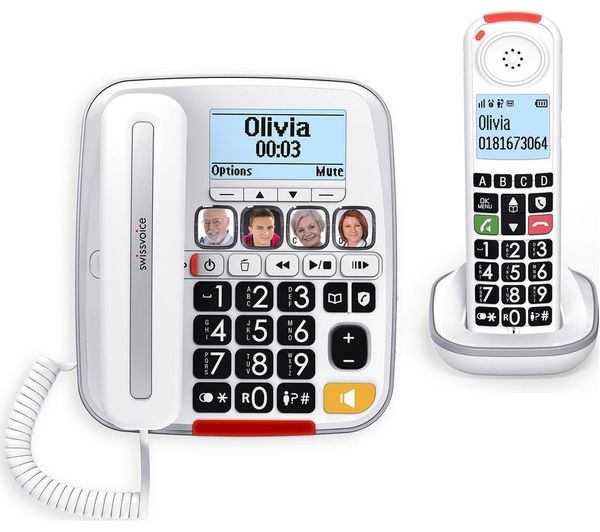 SWISSVOICE Xtra 3355 Combo Home Phone - Twin Handsets, White