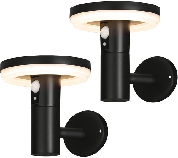 4LITE Antheia Solar Outdoor Wall Light - Pack of 2