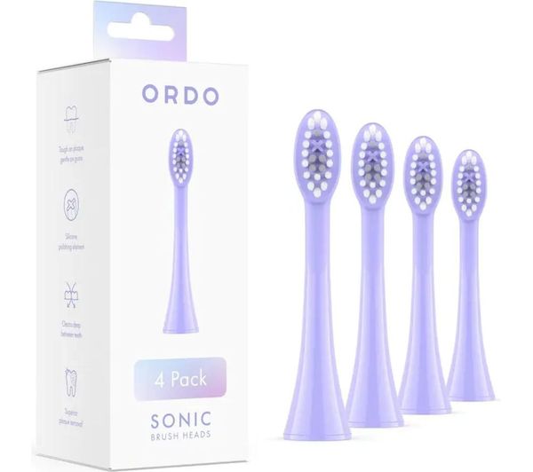Ordo Sonic Replacement Toothbrush Heads Pack Of 4 Pearl Violet
