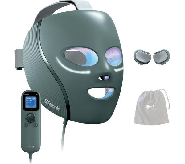 An image of SHARK FW312UKSG CryoGlow Under-Eye Cooling LED Anti-Ageing & Blemish Repair Mask - Frosted Green