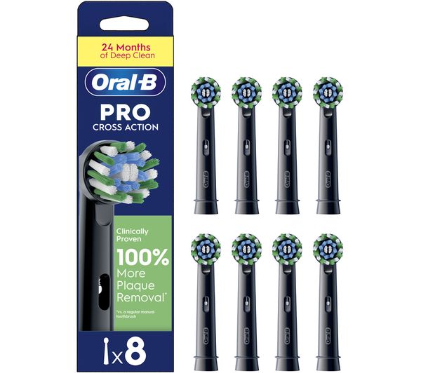 An image of ORAL-B Pro Cross Action Replacement Toothbrush Head - Pack of 8