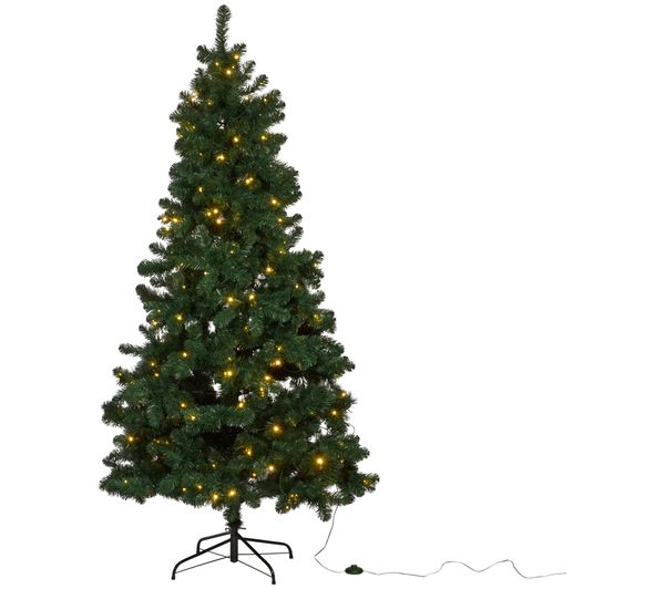 An image of SMART GARDEN Three Kings InLit Christmas Tree with Lights - 7 ft, Green