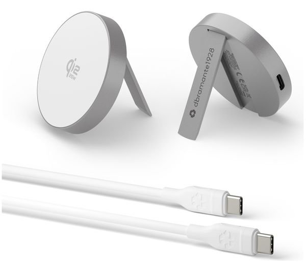 An image of DBRAMANTE1928 Wireless Magnetic Qi2 Charger with Stand - Aluminium