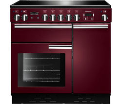 RANGEMASTER Professional+ 90 Electric Ceramic Range Cooker - Cranberry & Chrome