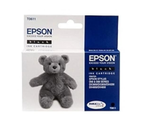 EPSON Teddybear T0611 Black Ink Cartridge, Black