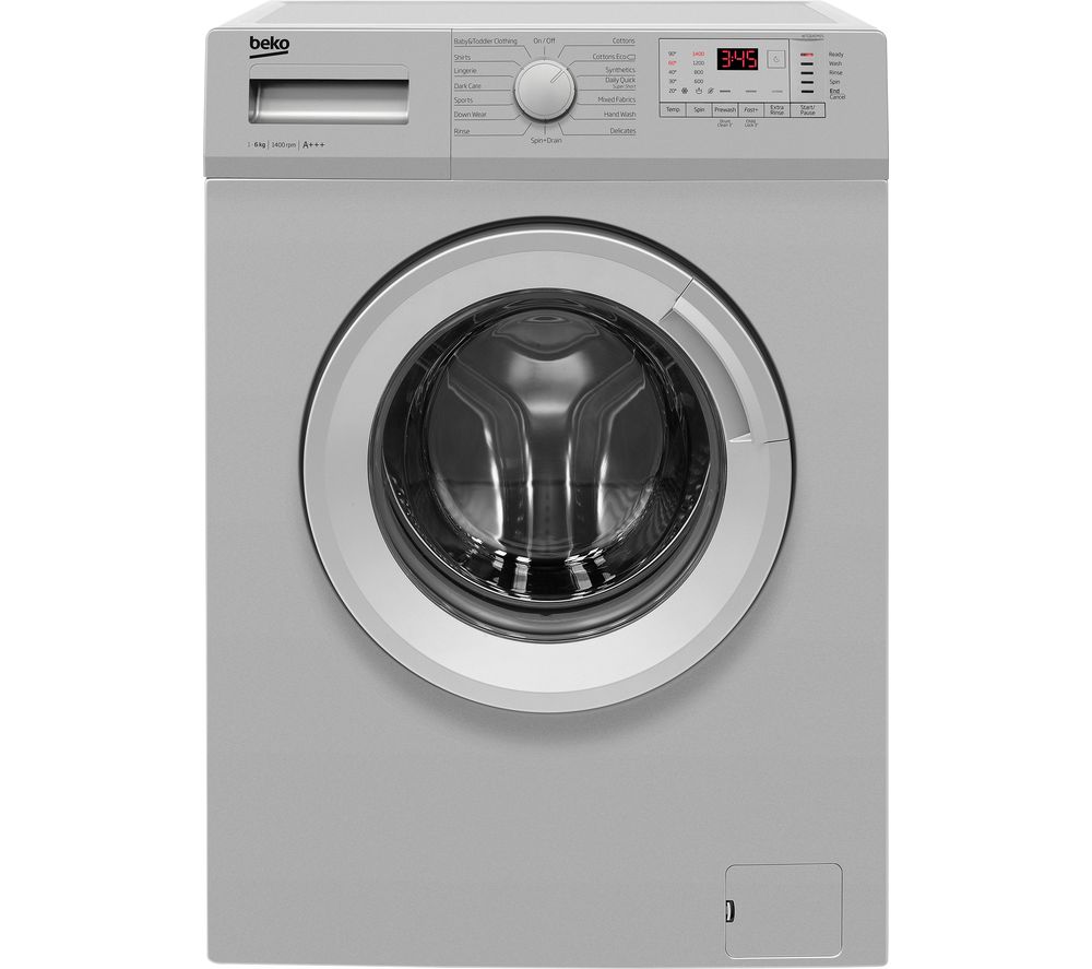 BEKO WTG641M1S 6 kg 1400 Spin Washing Machine – Silver, Silver