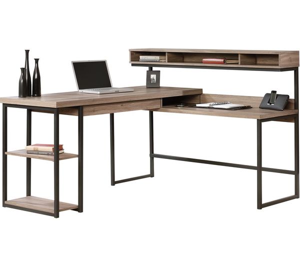 Teknik Streamline L Shaped Desk Salt Oak