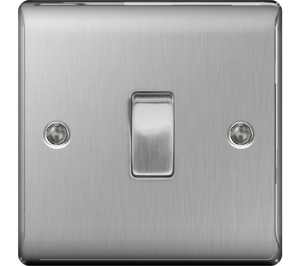 BG ELECTRICAL Decorative NBS12-01 Push-Button Switch - Silver
