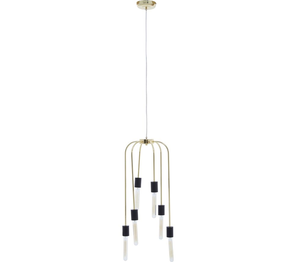 by Premier Lagona 6 Pendant Ceiling Light - Gold