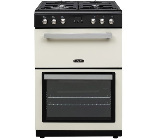 Image of MONTPELLIER MMRDF60FC 60 cm Dual Fuel Cooker - Cream & Silver