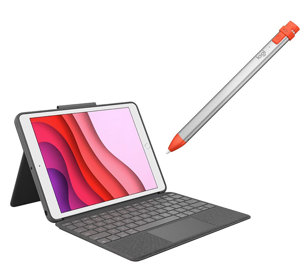 Combo Touch iPad 10.2" Keyboard Folio Case & Crayon Digital Pencil for iPad Bundle