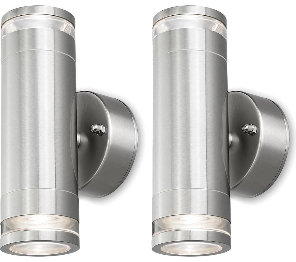Marinus Range 4L2/2307 Smart LED Outdoor Wall Light - Stainless Steel, Twin Pack