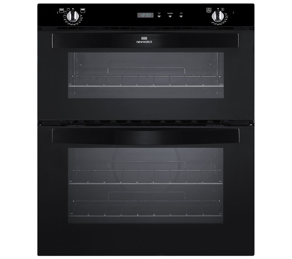NEW WORLD NW701DOP Electric Built-under Double Oven – Black, Black
