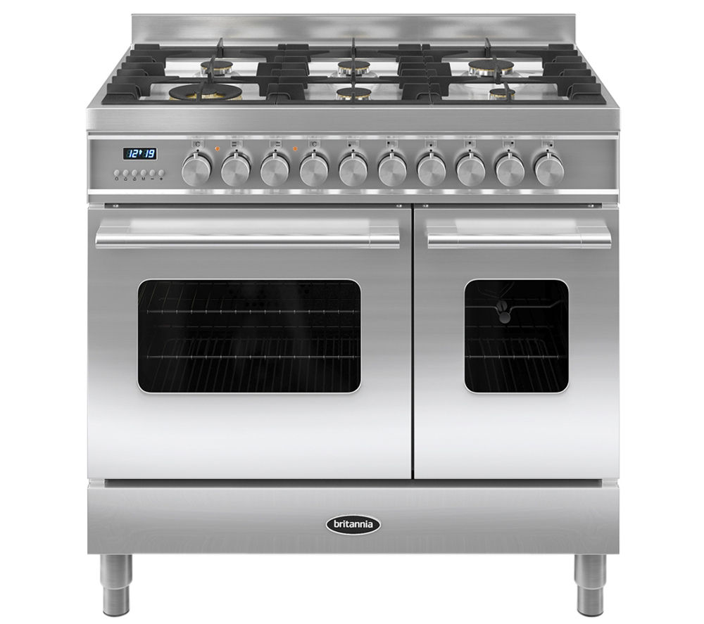 BRITANNIA Delphi 90 RC9TGDES Duel Fuel Range Cooker - Stainless steel, Stainless Steel