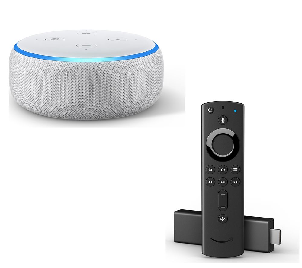 Buy AMAZON Echo Dot (2018) & Fire TV Stick with Alexa Voice Remote ...