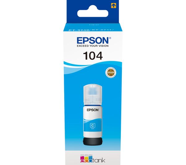 Image of EPSON 104 Cyan Ecotank Ink Bottle
