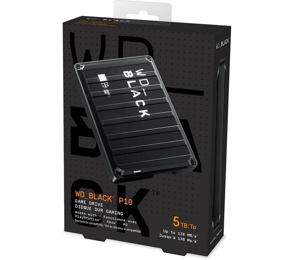 WD _BLACK P10 Game Drive - 5 TB, Black, Black