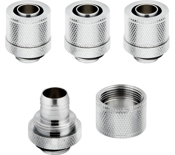 Corsair Hydro X Series Xf 10 13 Mm Compression Fitting G1 4 Chrome Pack Of 4