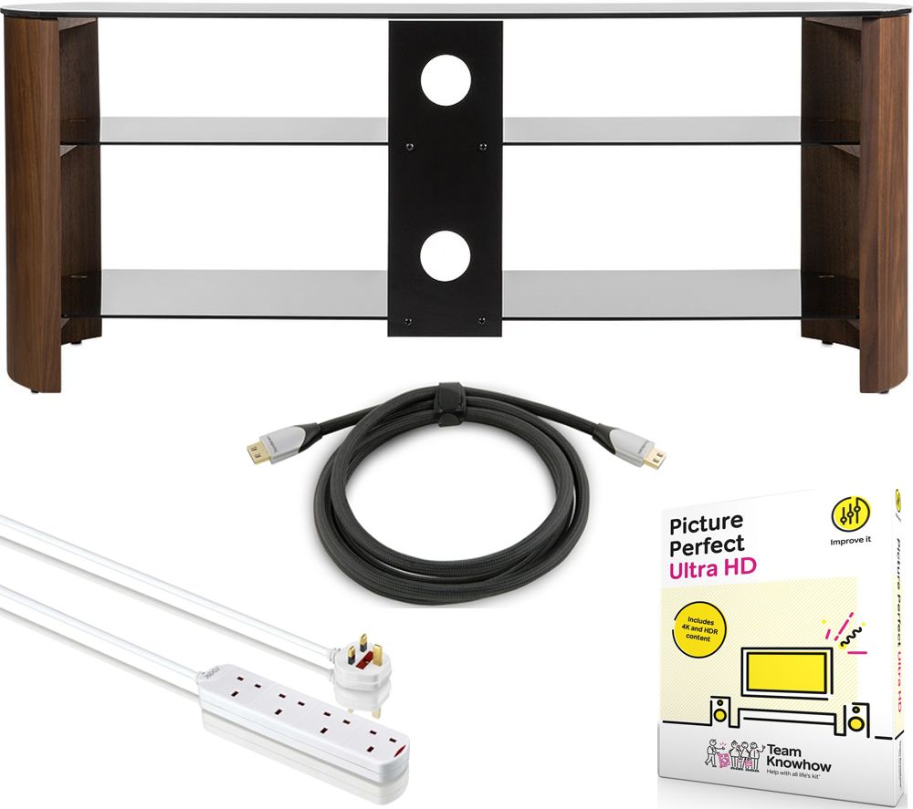 SANDSTROM TV Stand Bundle - TV Stand, Picture Perfect Ultra, Extension Lead & HDMI Cable, Silver