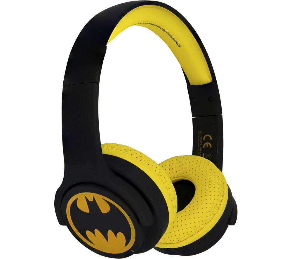 DC0671 Batman Wireless Bluetooth Kids Headphones - Yellow & Black