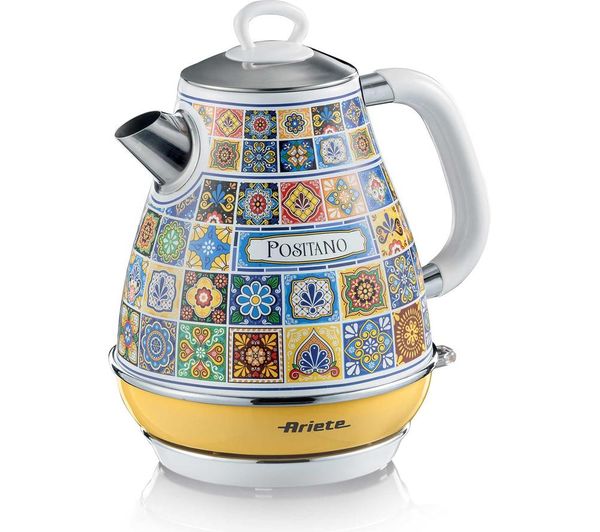 An image of ARIETE Positano 2869/0P Jug Kettle - Yellow & White