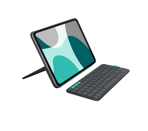 Logitech Ipad 11 Keyboard Flip Folio Case Grey