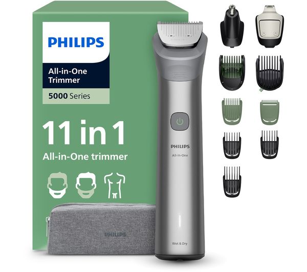 An image of PHILIPS Series 5000 11-in-1 MG5941/15 Wet & Dry Multi Grooming Trimmer - Black & Silver