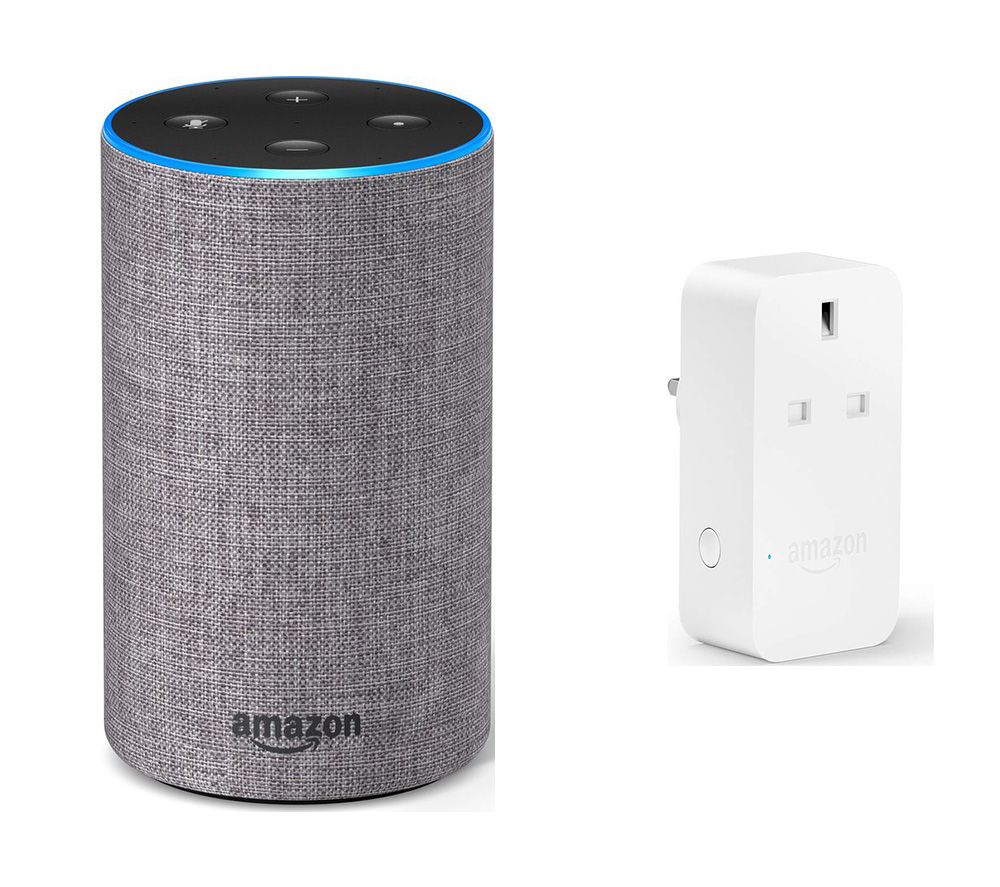 AMAZON Echo & Smart Plug Bundle - Heather Grey Fabric, Grey