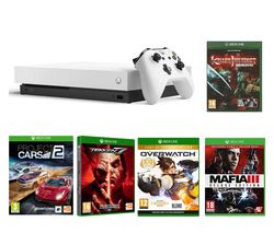MICROSOFT White Xbox One X, Tekken 7, Project Cars 2, Killer Instinct Combo Breaker Pack, Mafia III Deluxe Edition & Overwatch Bundle