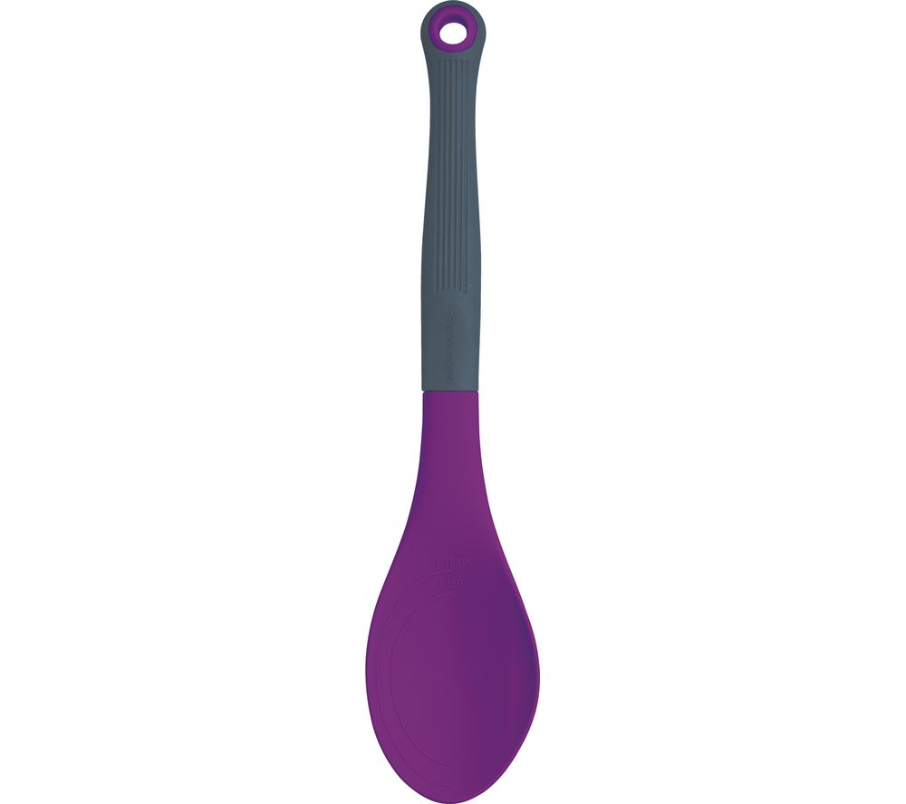 Silicone Cooking Spoon - Grey & Purple, Grey