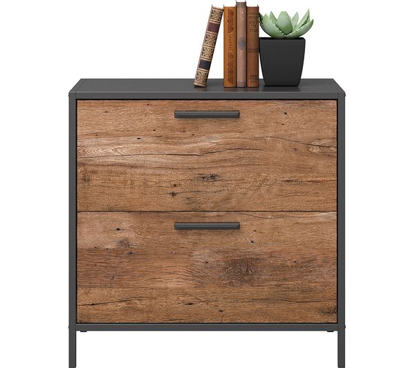 Teknik Boulevard Café 2 Drawer Filing Cabinet Black Oak