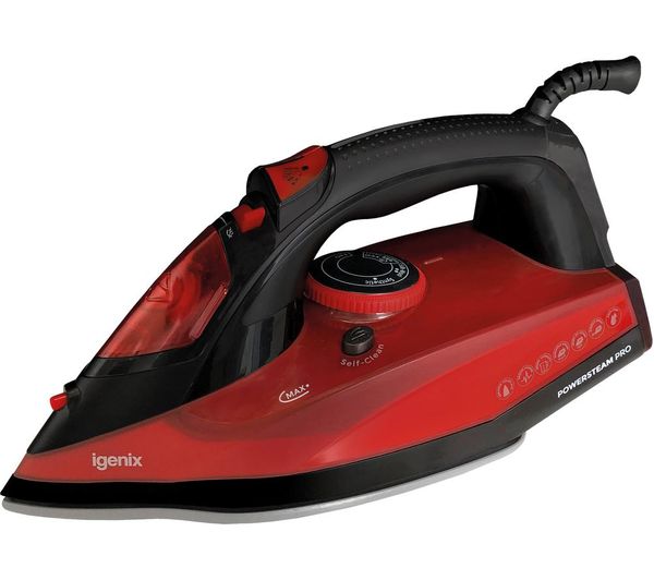 Igenix Powersteam Pro Ig3126 Steam Iron Red Black
