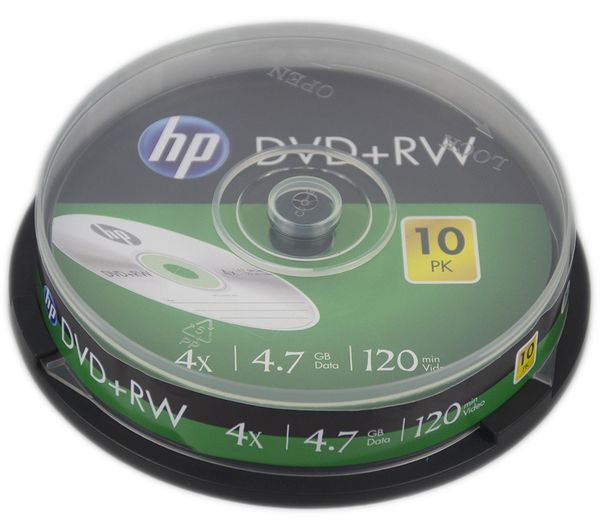 Image of HP 4x Speed DVD+RW Blank DVDs - Pack of 10