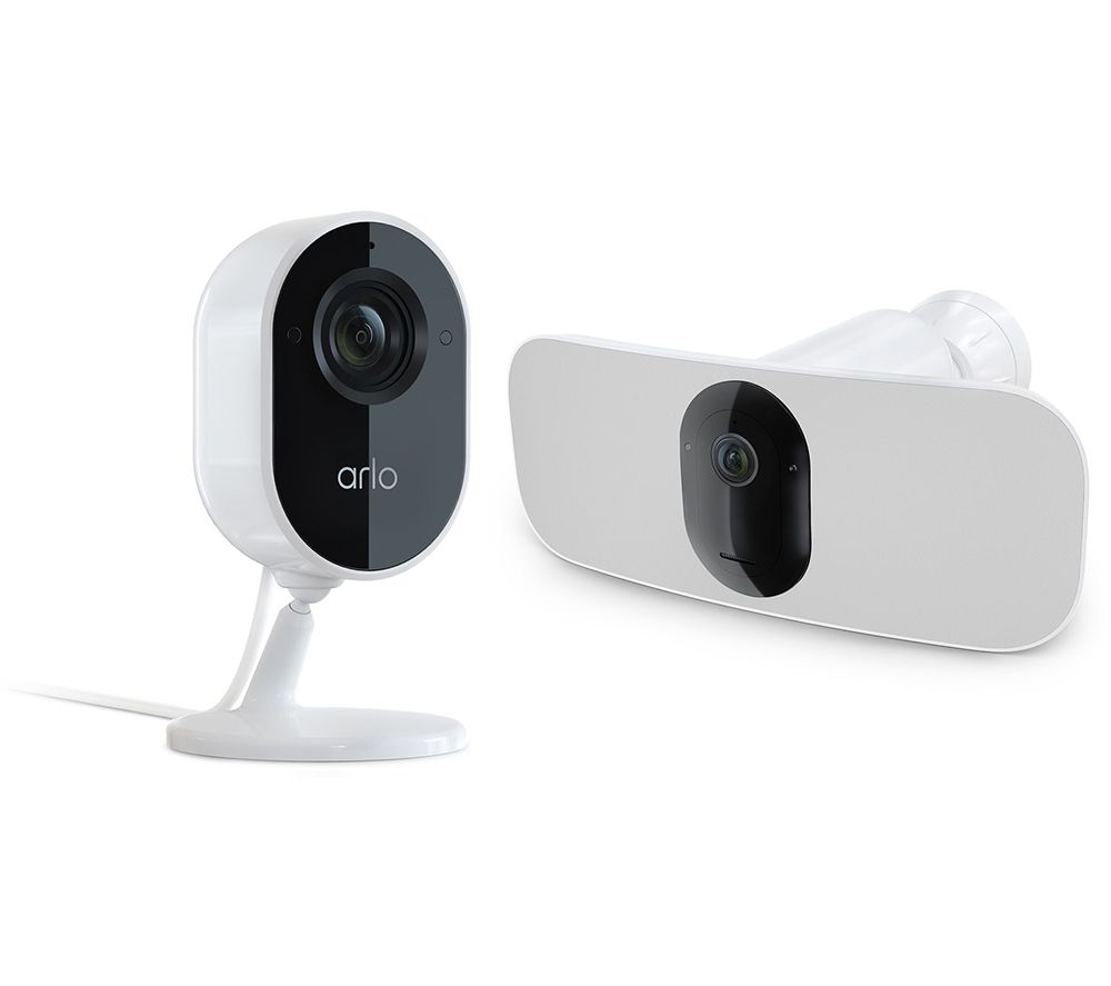 Pro 3 Floodlight 2K Security Camera & Essential Indoor Full HD Security Camera Bundle