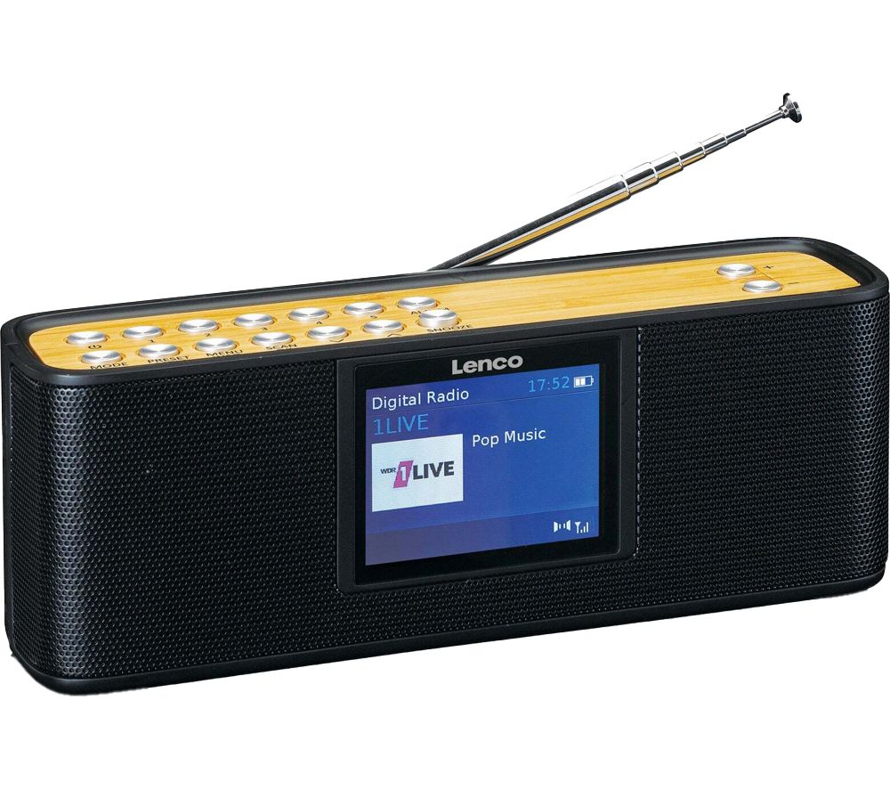 PDR-045 Portable DAB+/FM Bluetooth Radio - Black & Bamboo