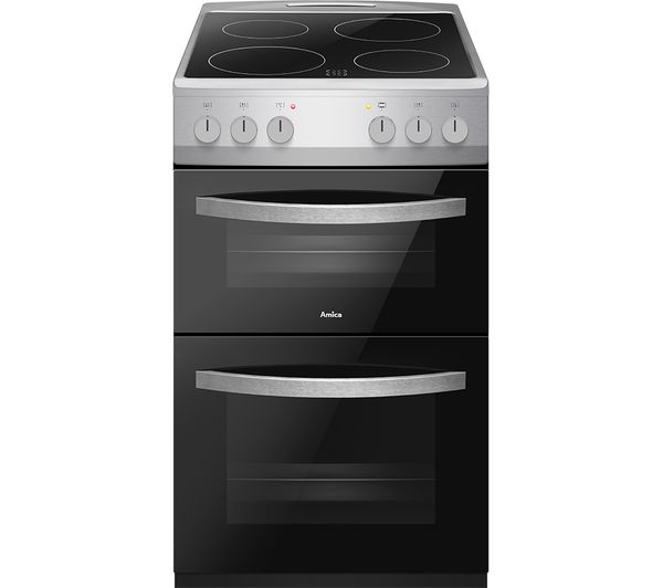 Amica Afc502ss 50 Cm Electric Ceramic Cooker Black Stainless Steel