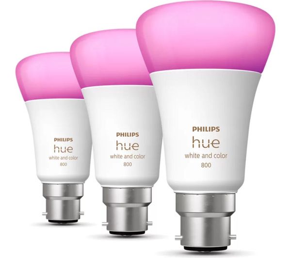 PHILIPS HUE White & Color Ambiance 800 Smart LED Spotlight - B22, Triple Pack