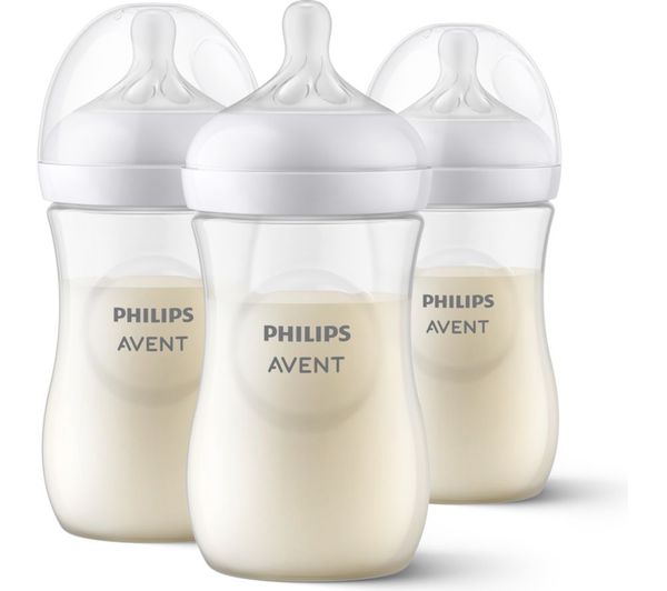 An image of PHILIPS AVENT Natural Response Newborn Baby Bottle - Pack of 3