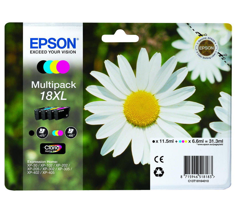 EPSON Daisy T1816 XL Cyan, Magenta, Yellow & Black Ink Cartridges - Multipack