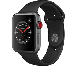 MQKN2B/A - APPLE Watch Series 3 Cellular - Black, 42 mm - Currys