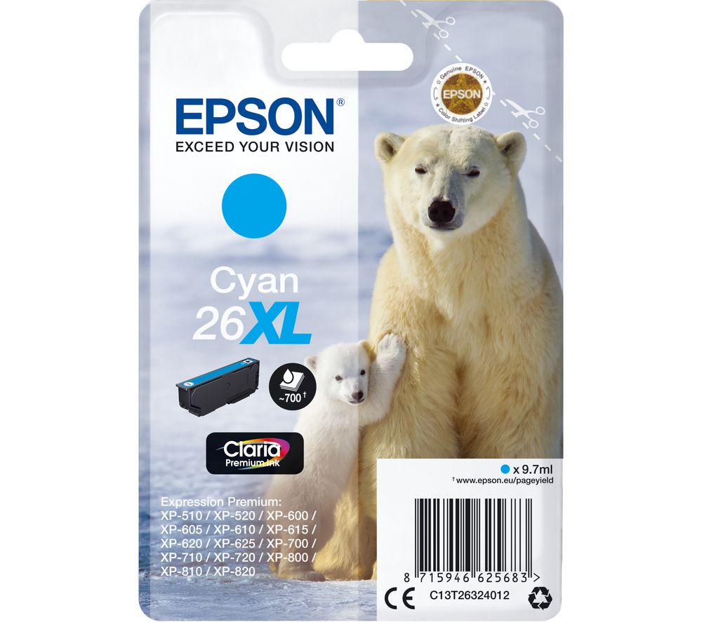 EPSON Polar Bear 26XL Cyan Ink Cartridge