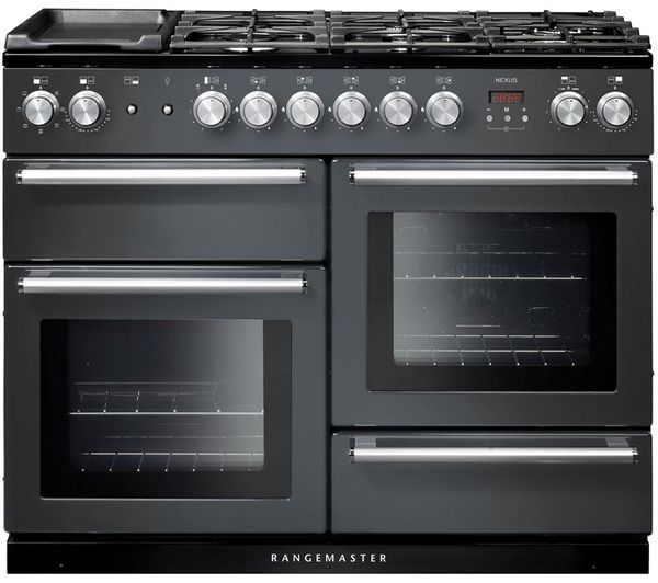 RANGEMASTER Nexus NEX110DFFSL/C 110 cm Dual Fuel Range Cooker - Slate & Chrome
