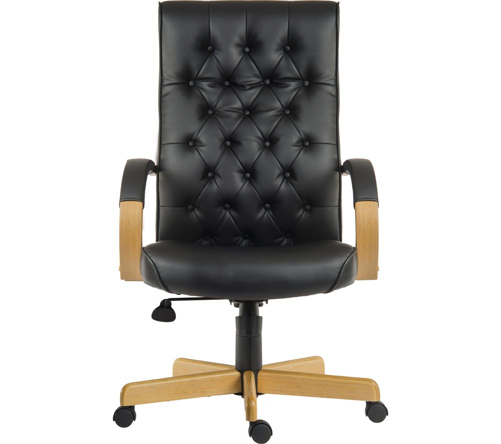 TEKNIK Warwick Leather Reclining Executive Chair - Black, Black