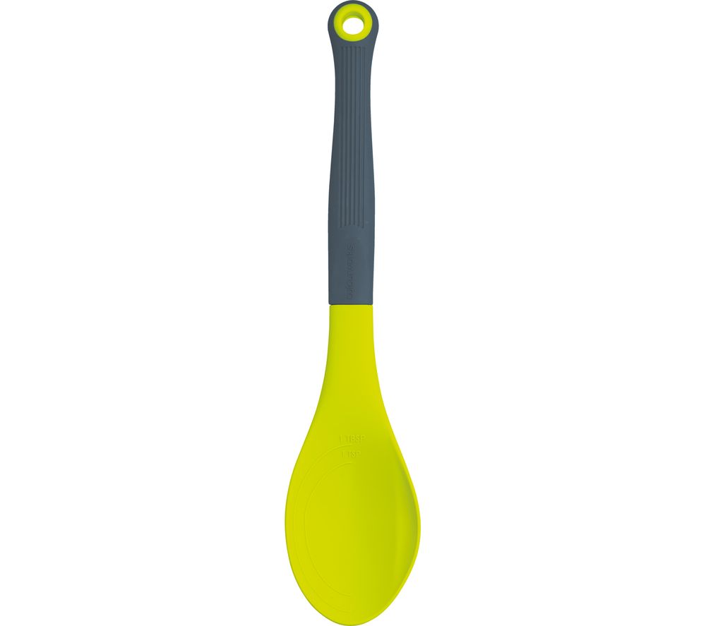 Silicone Cooking Spoon - Grey & Green, Grey