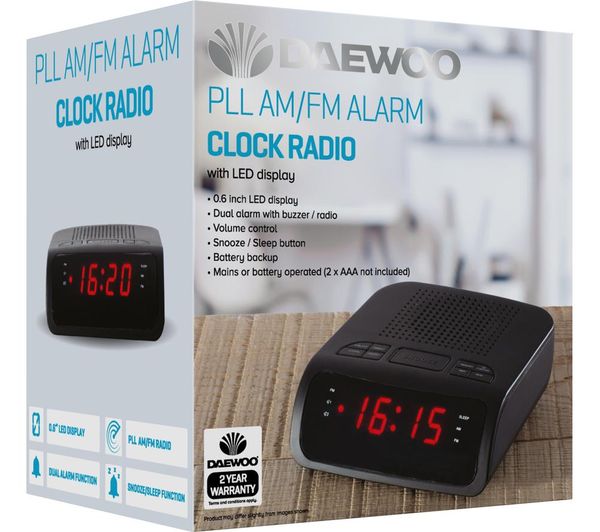 Buy DAEWOO AVS1333 FM/AM Clock Radio Free Delivery Currys