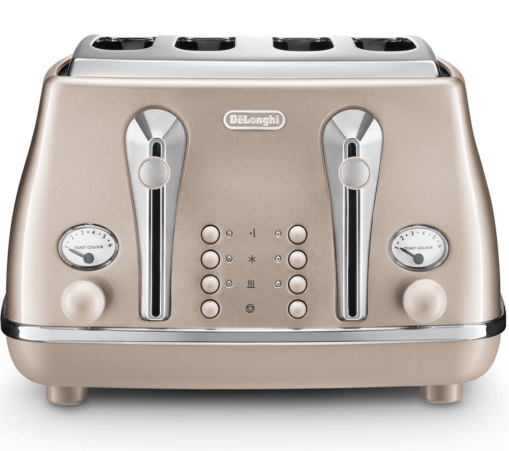 Icona Metallics CTOT4003.BG 4-Slice Toaster - Beige