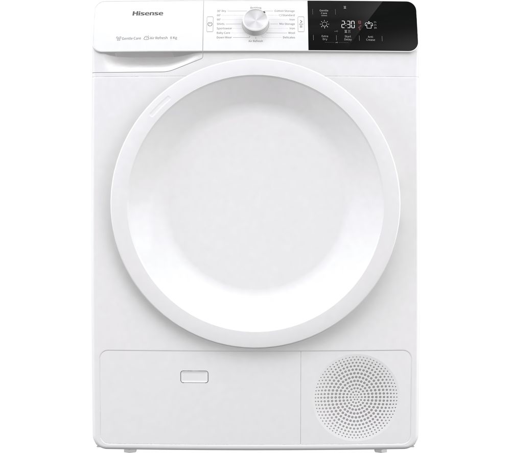 HISENSE DCGE801 8 kg Condenser Tumble Dryer - White, White