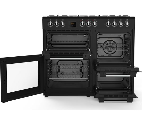  LOGIK LRC100B21 100 cm Dual Fuel Range Cooker Black Currys Business